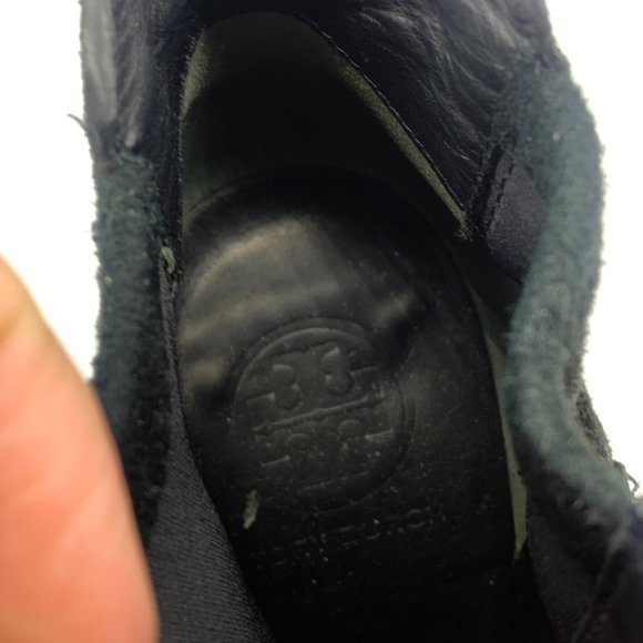 Tori Burch Sculpted Wedge Black Bootie 8M - Picture 5 of 8